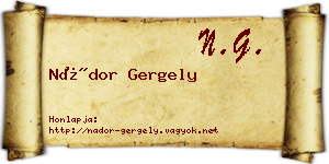 Nádor Gergely névjegykártya